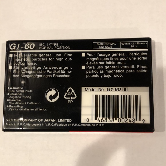 JVC Blank Cassette Tapes 60 Minutes New in Package Pack of 4 - Picture 3 of 3